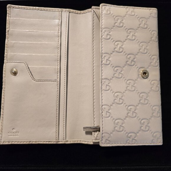 *GUCCI* Authentic GG Signature Leather Wallet w/Gold Name Plate Single Fold/Snap - Picture 16 of 16
